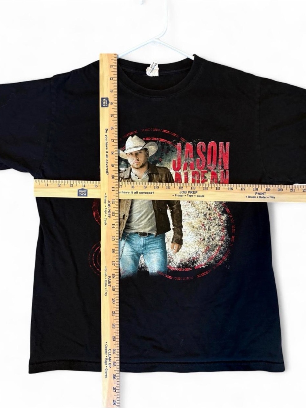 Anvil Black Jason Aldean Graphic Tee with Red Accents - Picture 5 of 5